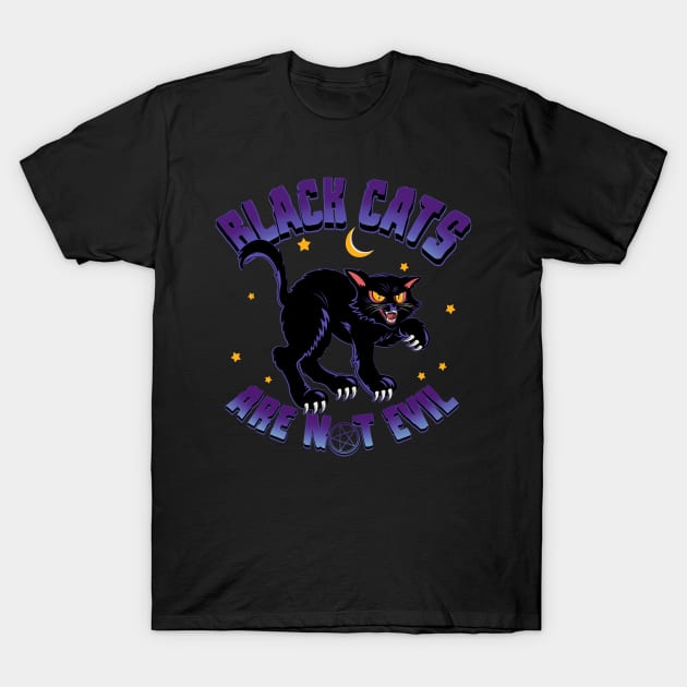 Black Cats. Are not Evil T-Shirt by BlackMorelli